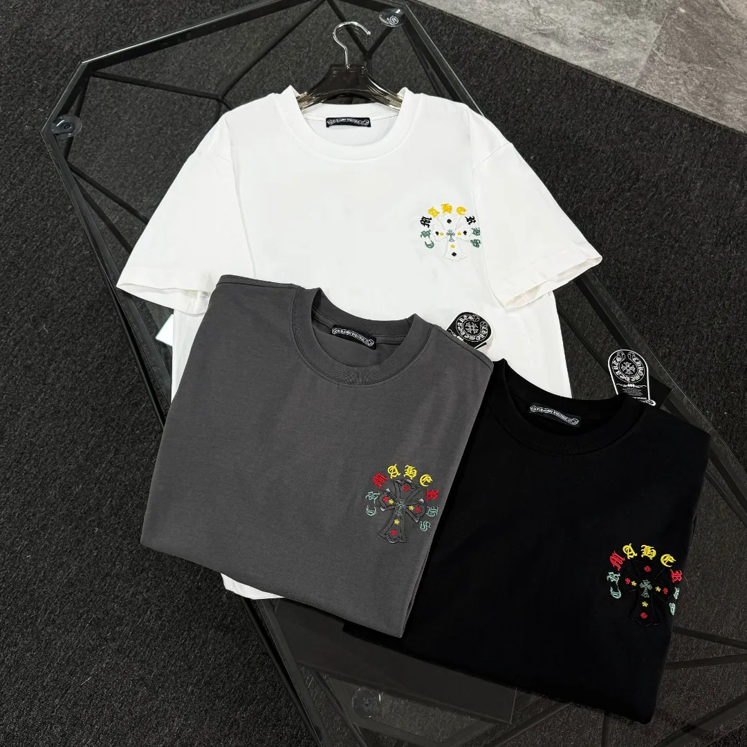 P180 Chrome Hearts 25 high version fabrics made of 300g high-density cotton, no deformation, no shrinkage, complete with three labels, same style for men and women, process: patch embroidery, color: white, black, gray SIZE: S-XL